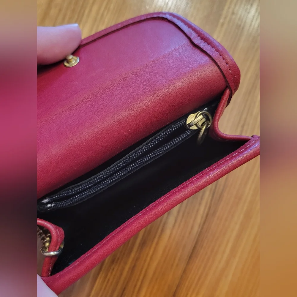 Vintage 90s Coach 7219 Wallet Red - Picture 3 of 7